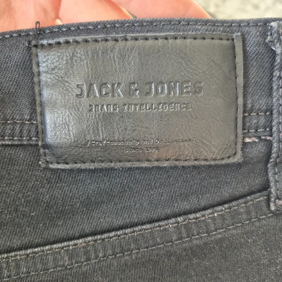 Jack & Jones Men’s "Tim" Slim Fit Button Fly Black Wash Jeans – Size 32x32 - Picture 7 of 8